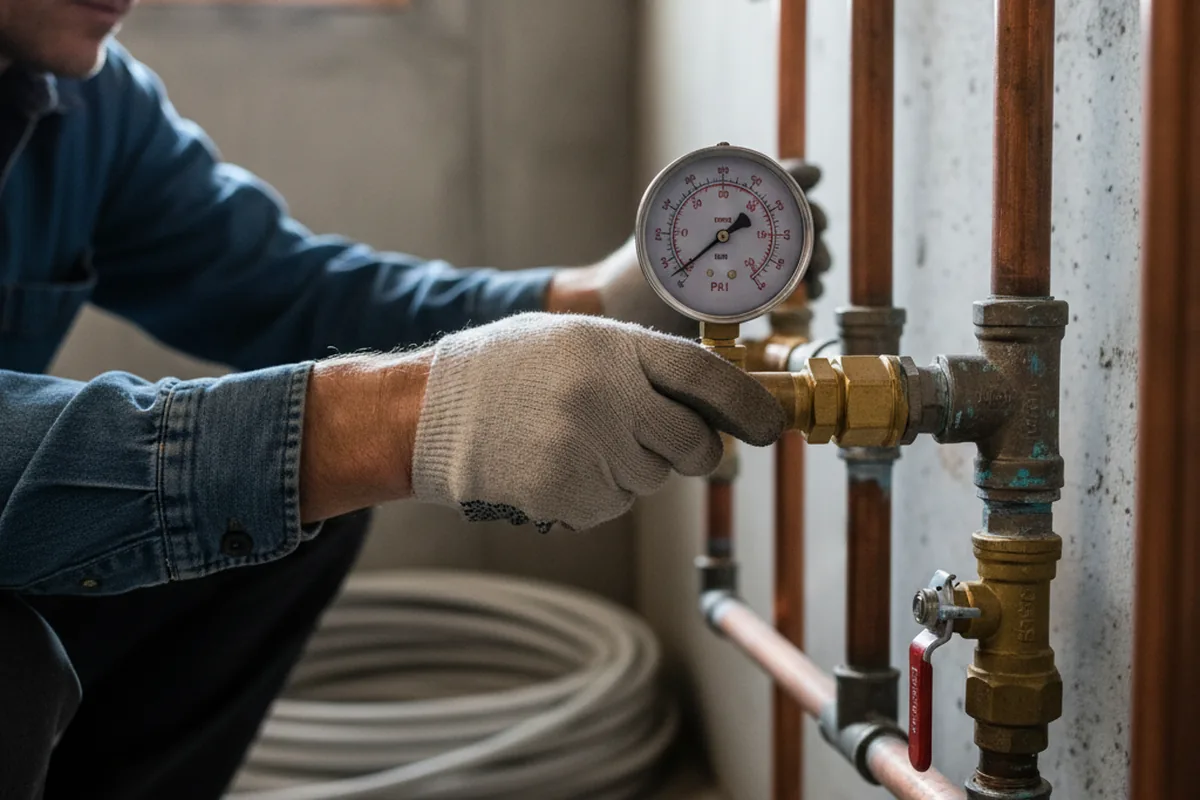 Pressure testing a repaired line during Water Line Repair in Palouse